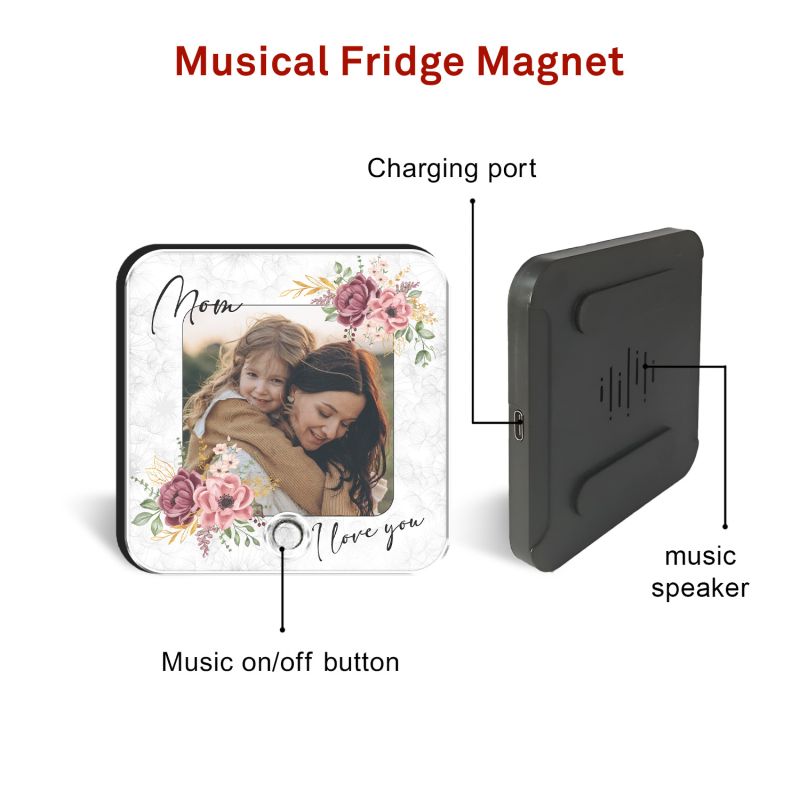 Musical Photo Fridge Magnet for Mom (Rechargeable)
